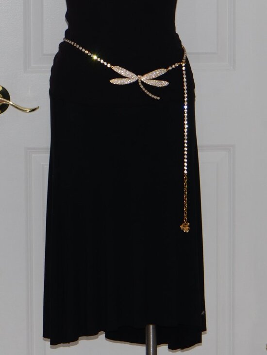 Oscar De La Renta Gold-tone Crystal Dragonfly Metal Belt main image 6